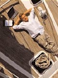 Member working on the foredeck